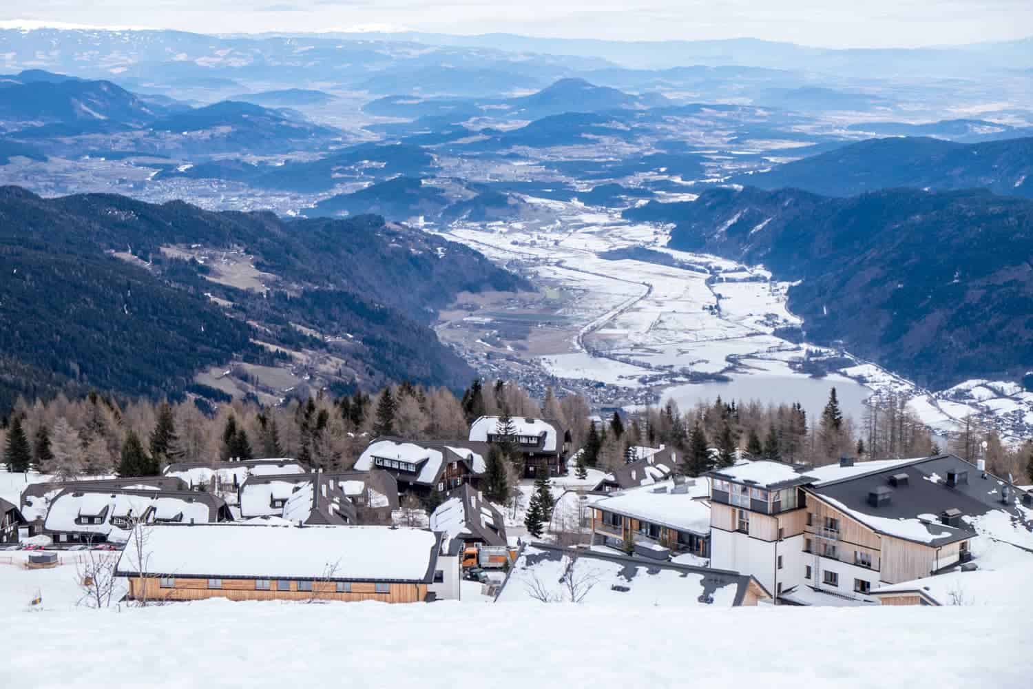 Views of Carinthia lake from the Gerlitzen Alpe in Austria