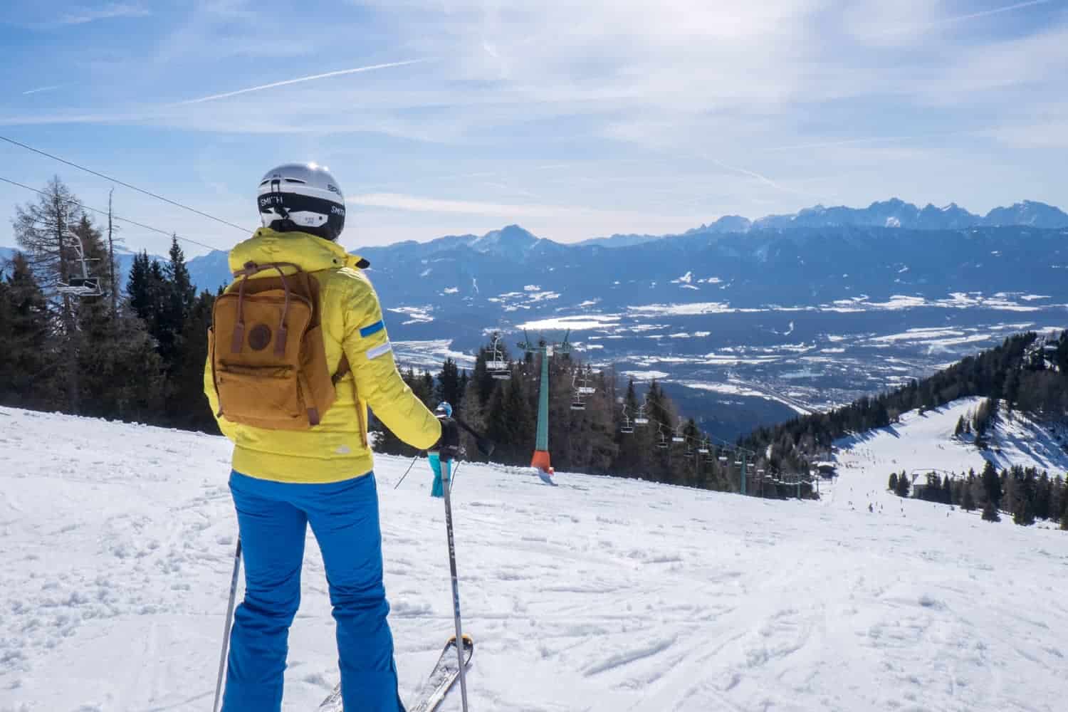 Gerlitzen ski red run in Carinthia Southern Alps, Austria