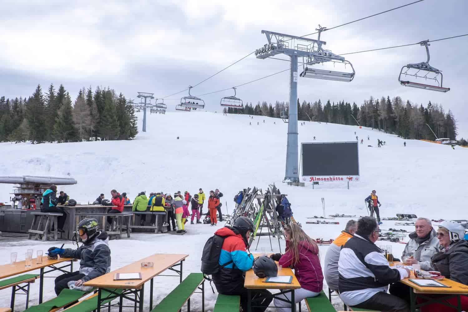 Ski bar restaurant at Gerlitzen Alpe Austria