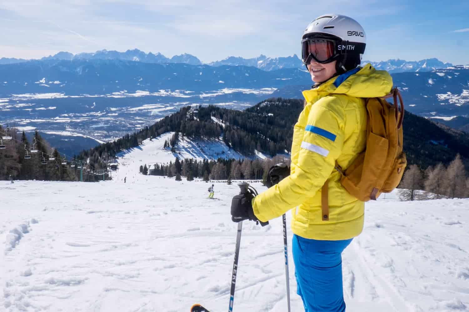 Skiing Gerlitzen Alpe Red Run in Carinthia, Austria