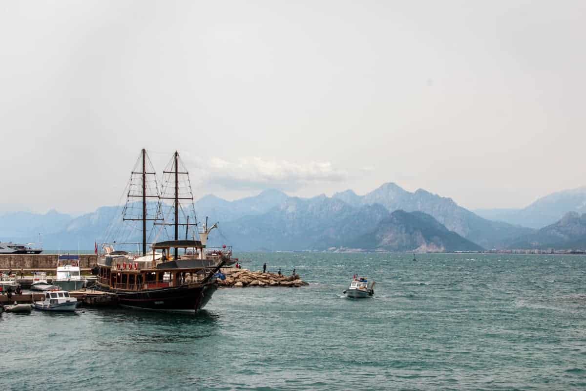 The Antalya coastline in Southern Turkey