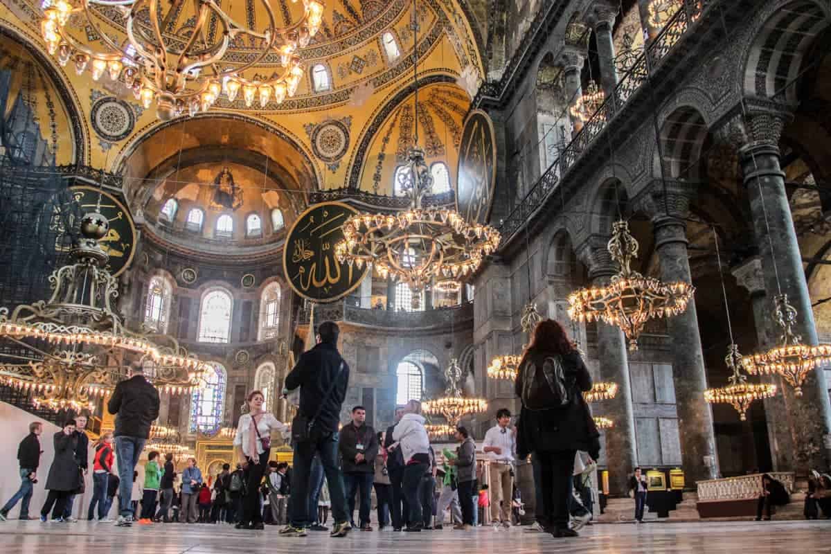 Inside the Hagia Sophia museum in Istanbul