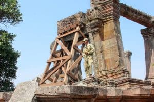 Army man protecting Preah Vihear Temple