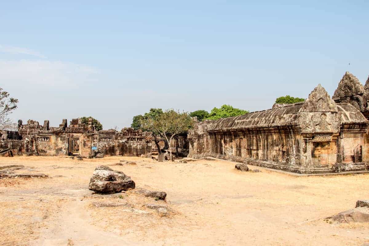Sandy, dusty temple site of Preah Vihear in Cambodia
