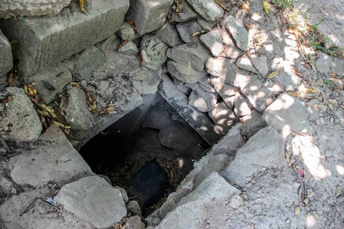 Entrance to one of the underground Khmer Rouge bunkers at Preah Vihear.