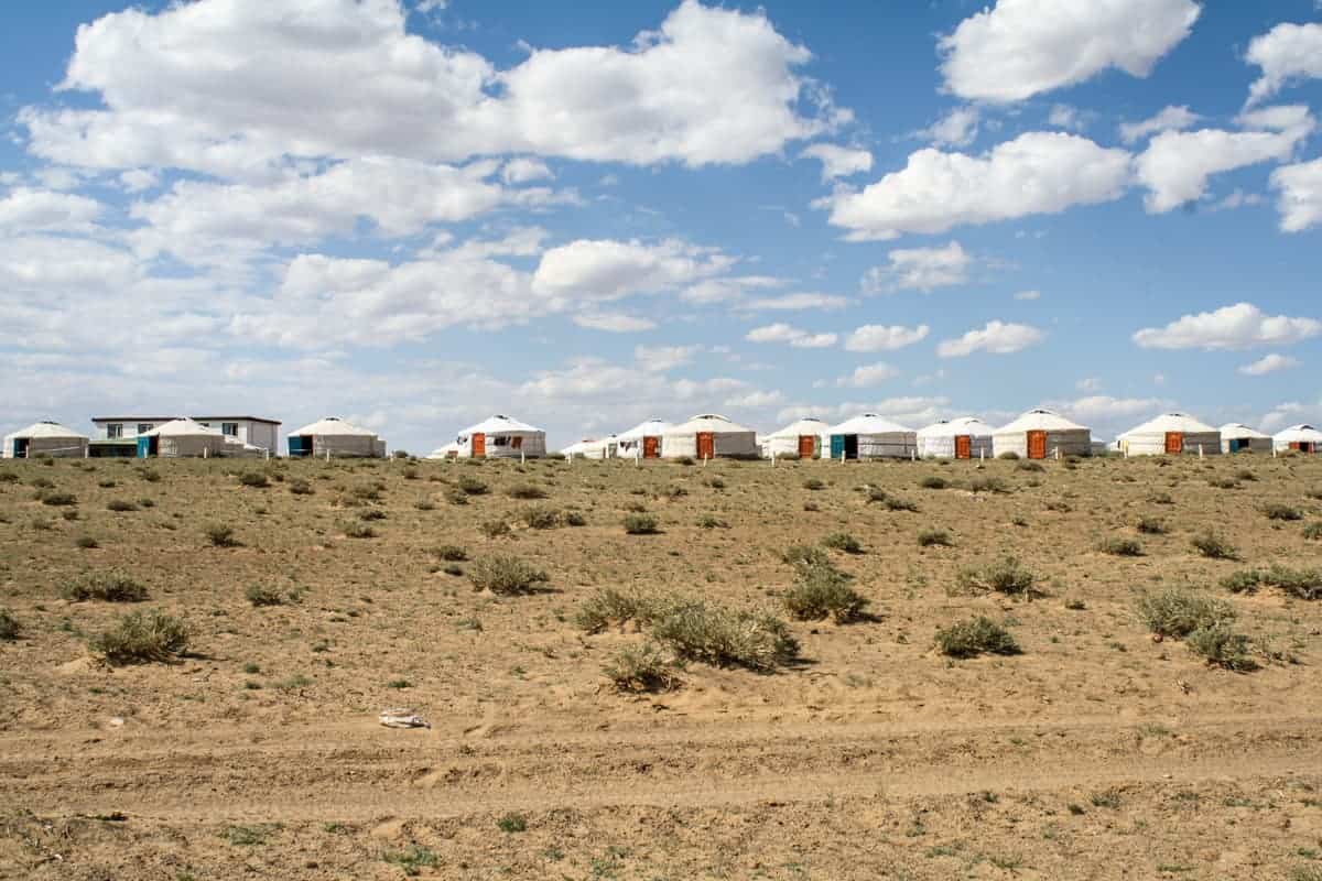 Mongolian Ger Camp for tourists in the Gobi desert