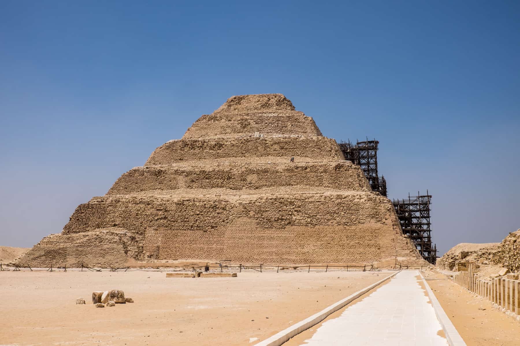 The famous step pyramid of Saqqara in Egypt, showcasing a different type of pyramid design