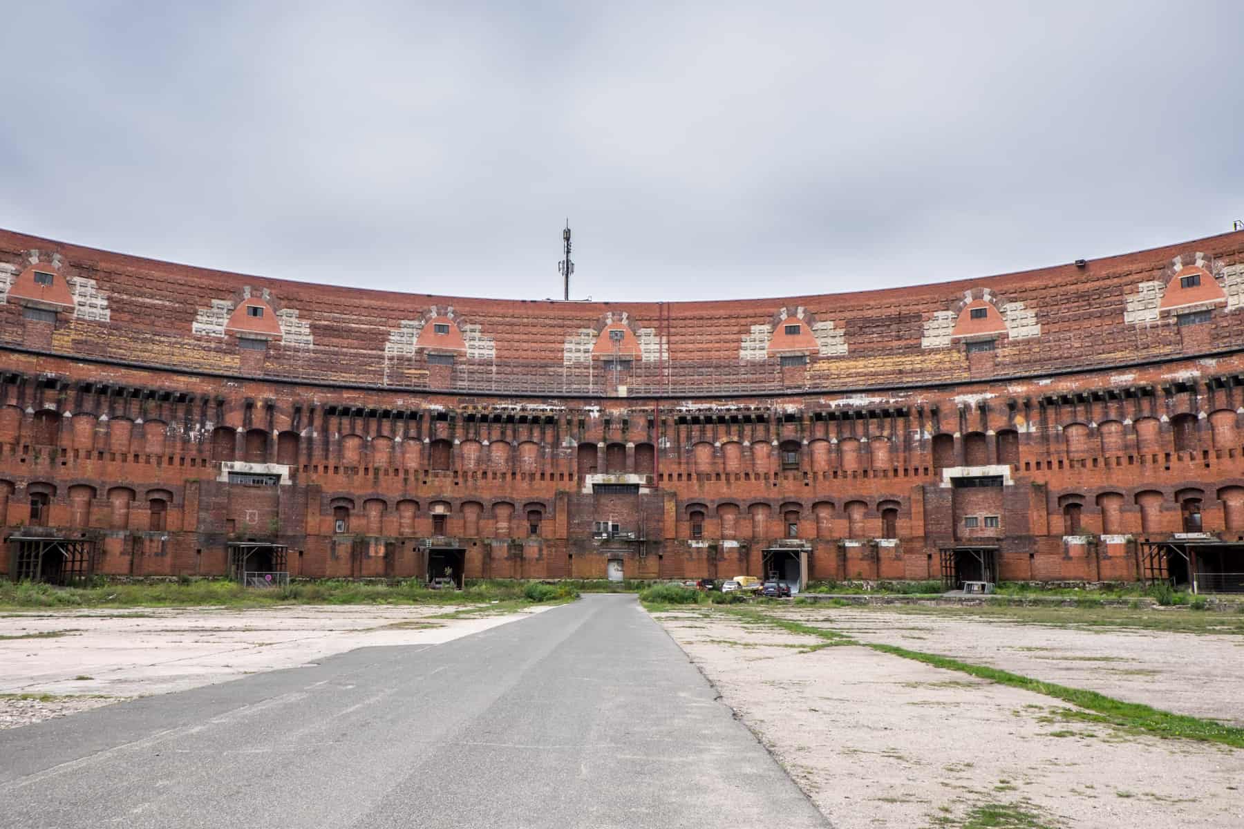 The brick interior of the unfinished oval Congress Hall - one of the former Nazi Rally Grounds in Nuremberg