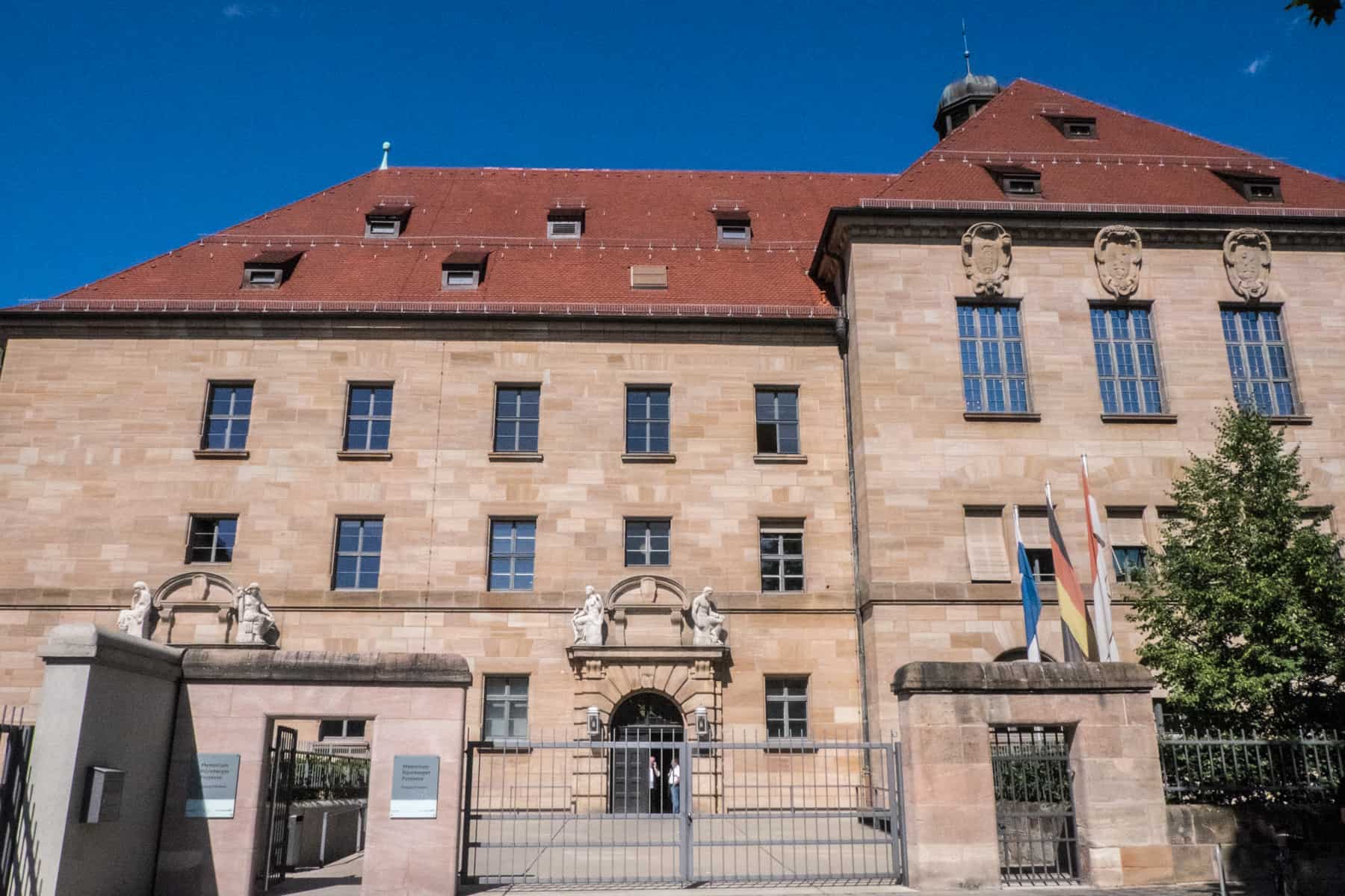 The main entrance to the Palace of Justice famed for where the Nuremberg Trials of leading Nazis took place