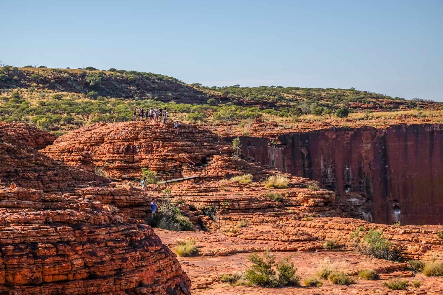 Tourists visiting Kings Canyon National Park in Australia