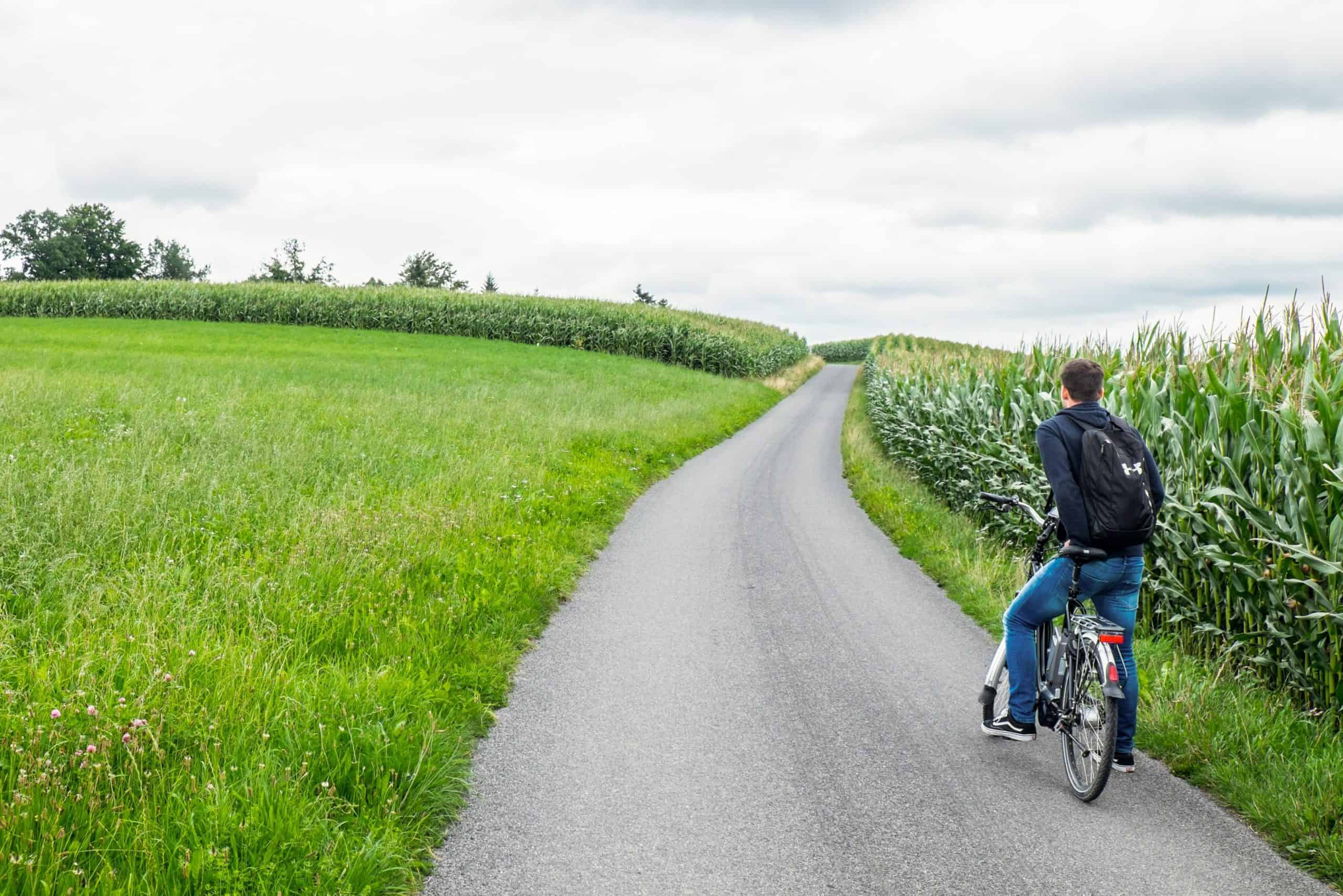 Biking in The Emmental Valley in Switzerland, close to the city of Bern