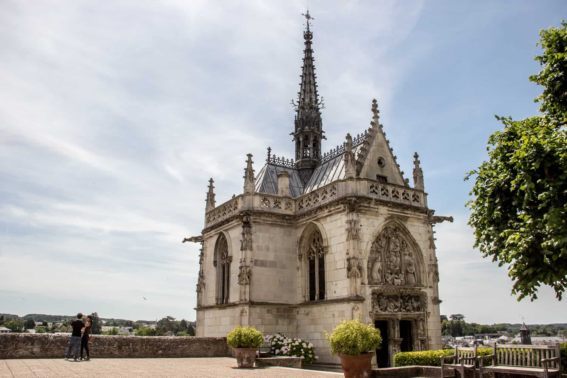 The small, spired Chapel of St Hubert in Amboise where Leonardo da Vinci is buried. 