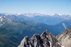 Valluga Mountain viewpoint in Austria to Italian Alps