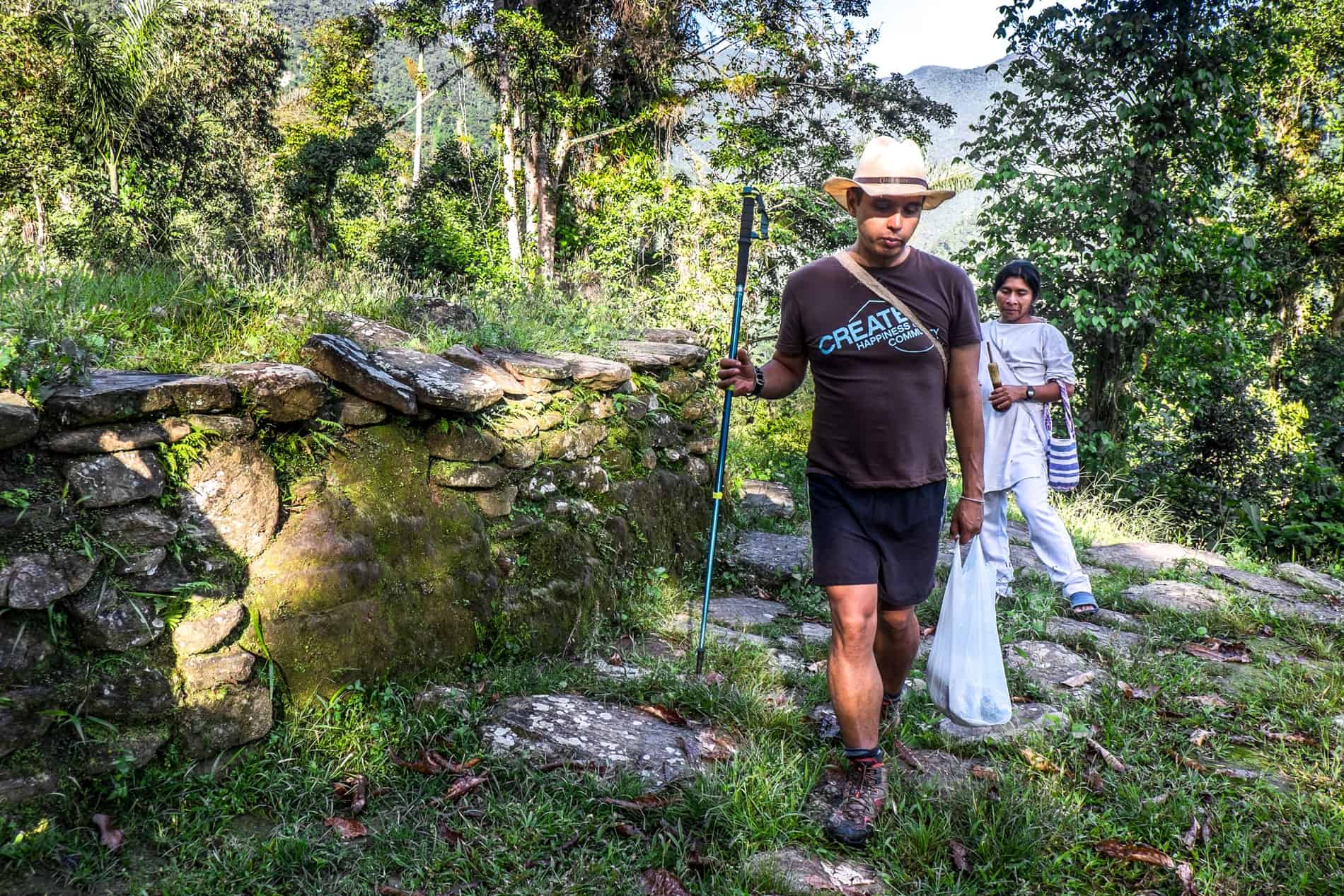 G Adventures and Wiwa trekking guides for the Lost City, Colombia.