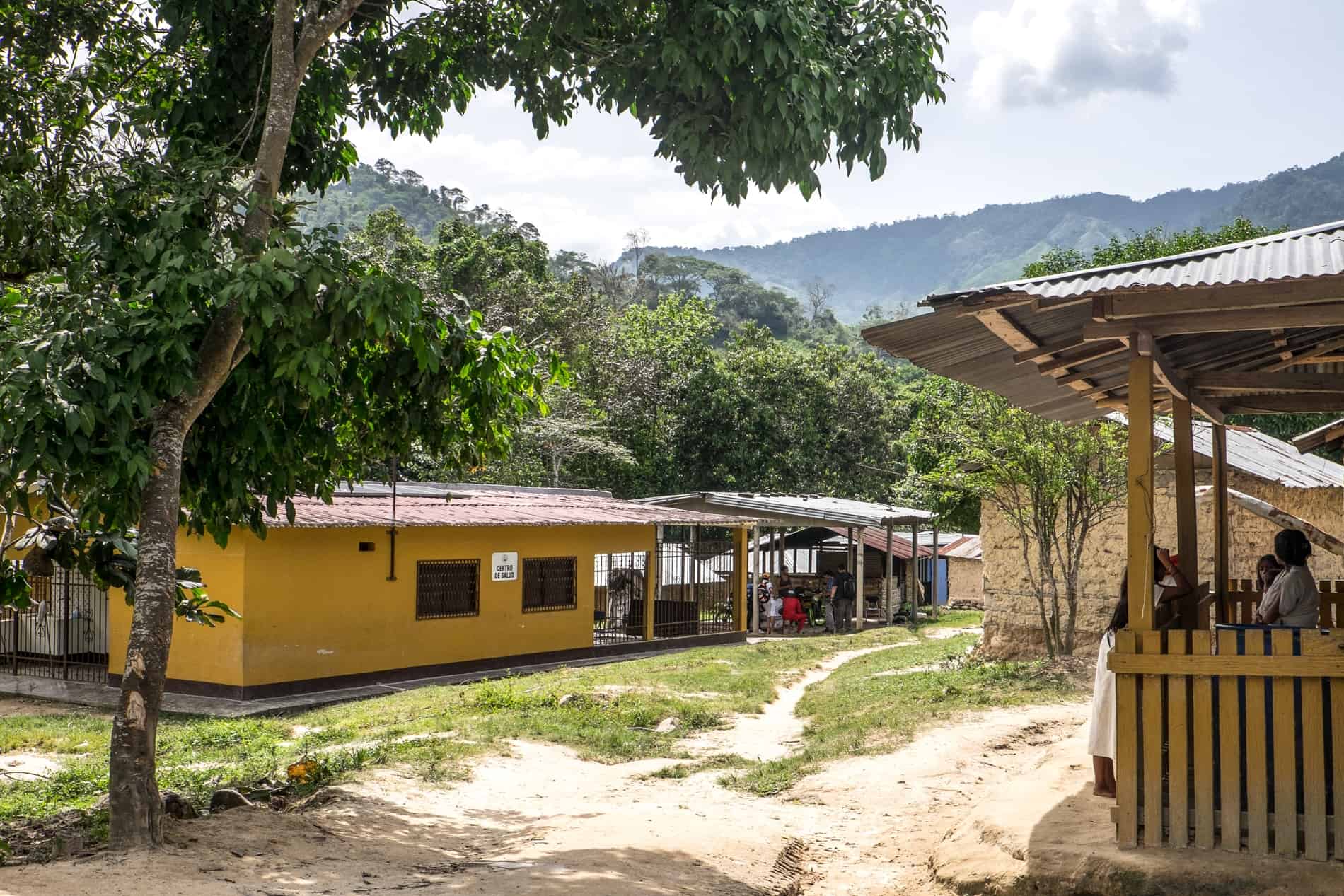 Wiwa community buildings in Sierra Nevada Colombia.