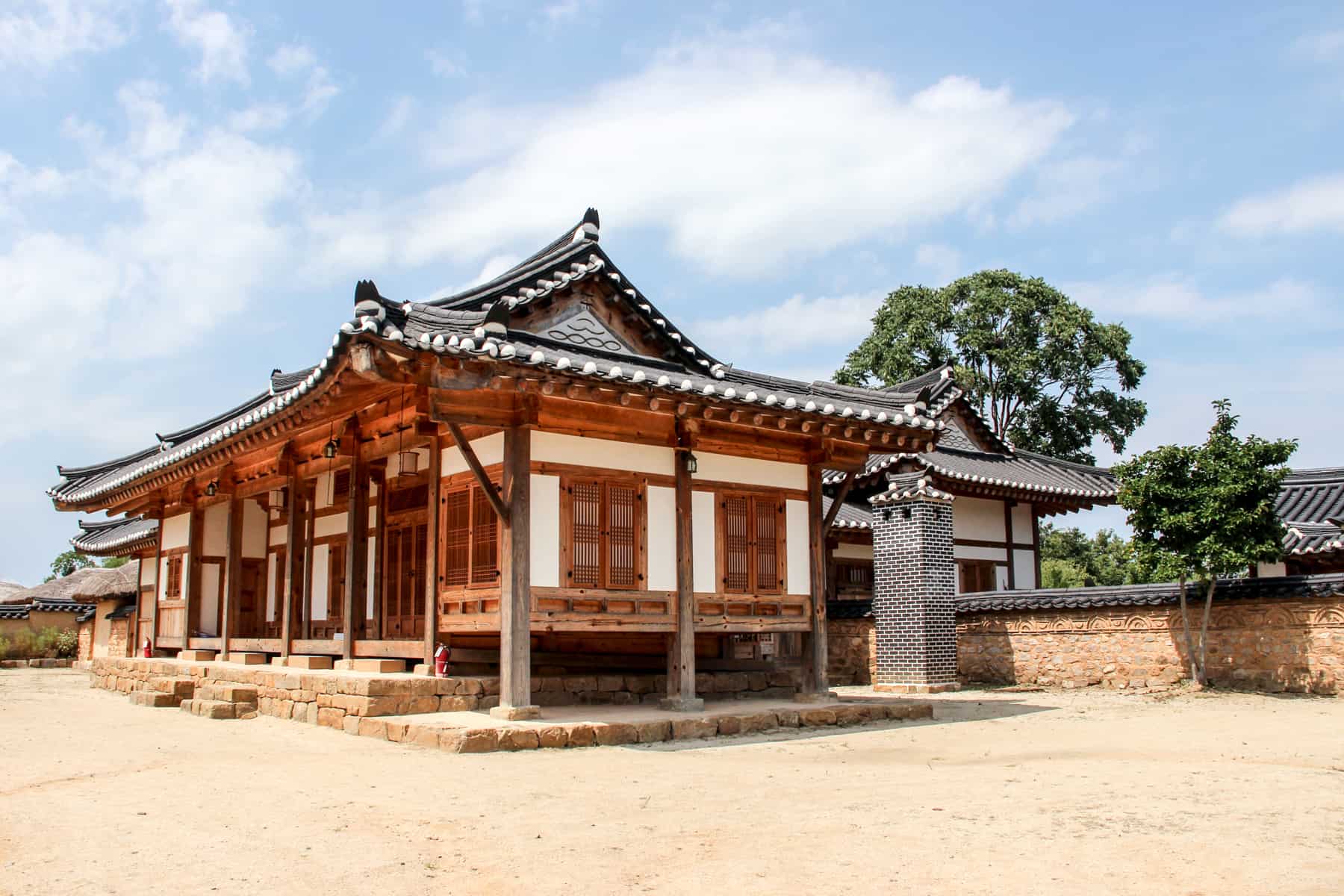 A traditional wooden house in Hahoe Folk Village in Andong - one of Korea's last preserved villages 