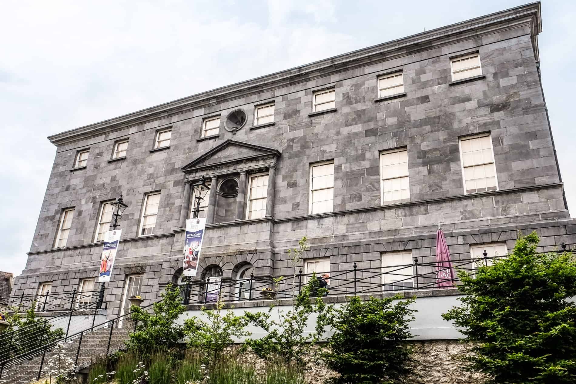 The silver stone historical 17th century Bishops Palace in Waterford, Ireland.