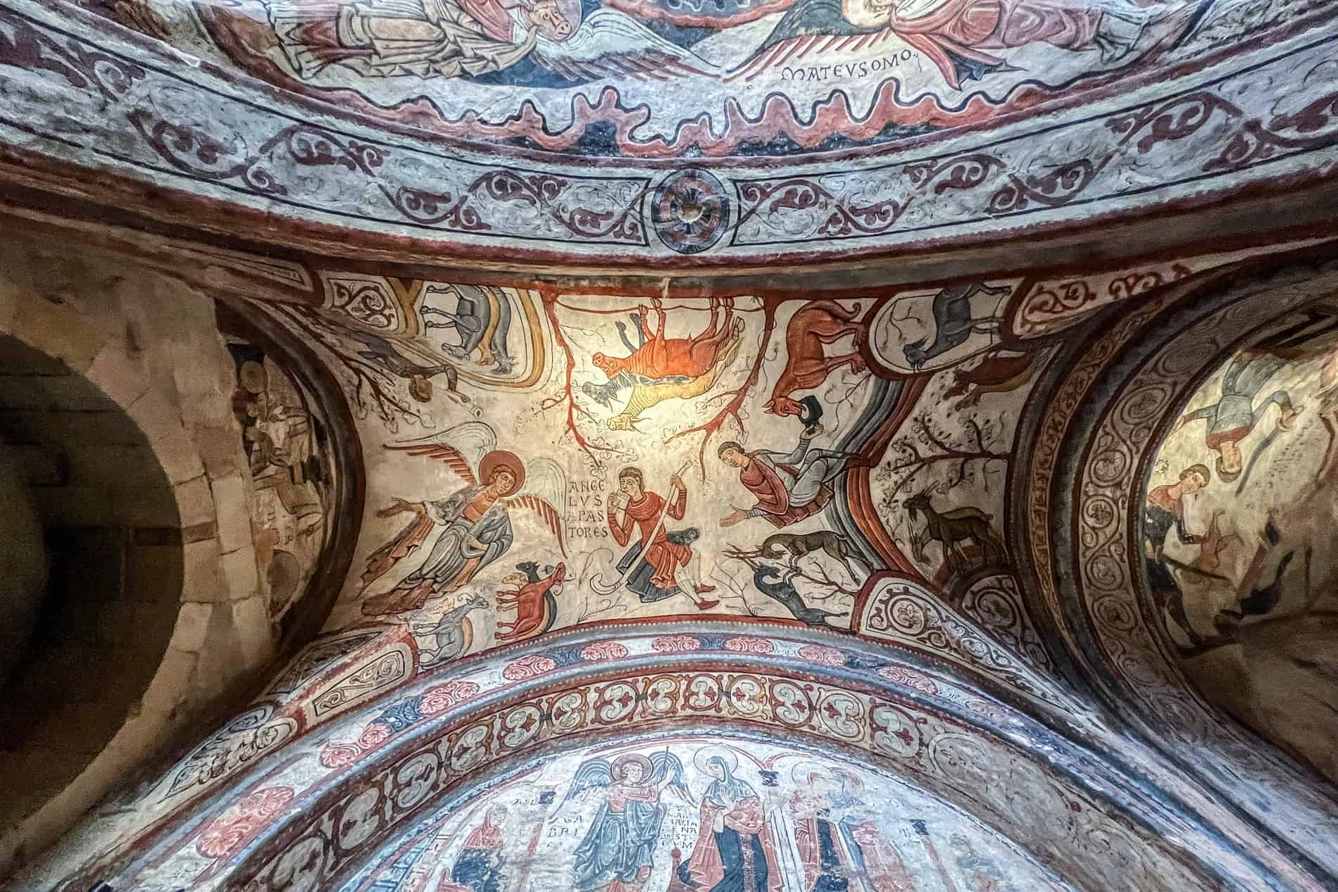 11th century frescos showing biblical tales in the 'Sistine Chapel of Romanesque Art' in León.