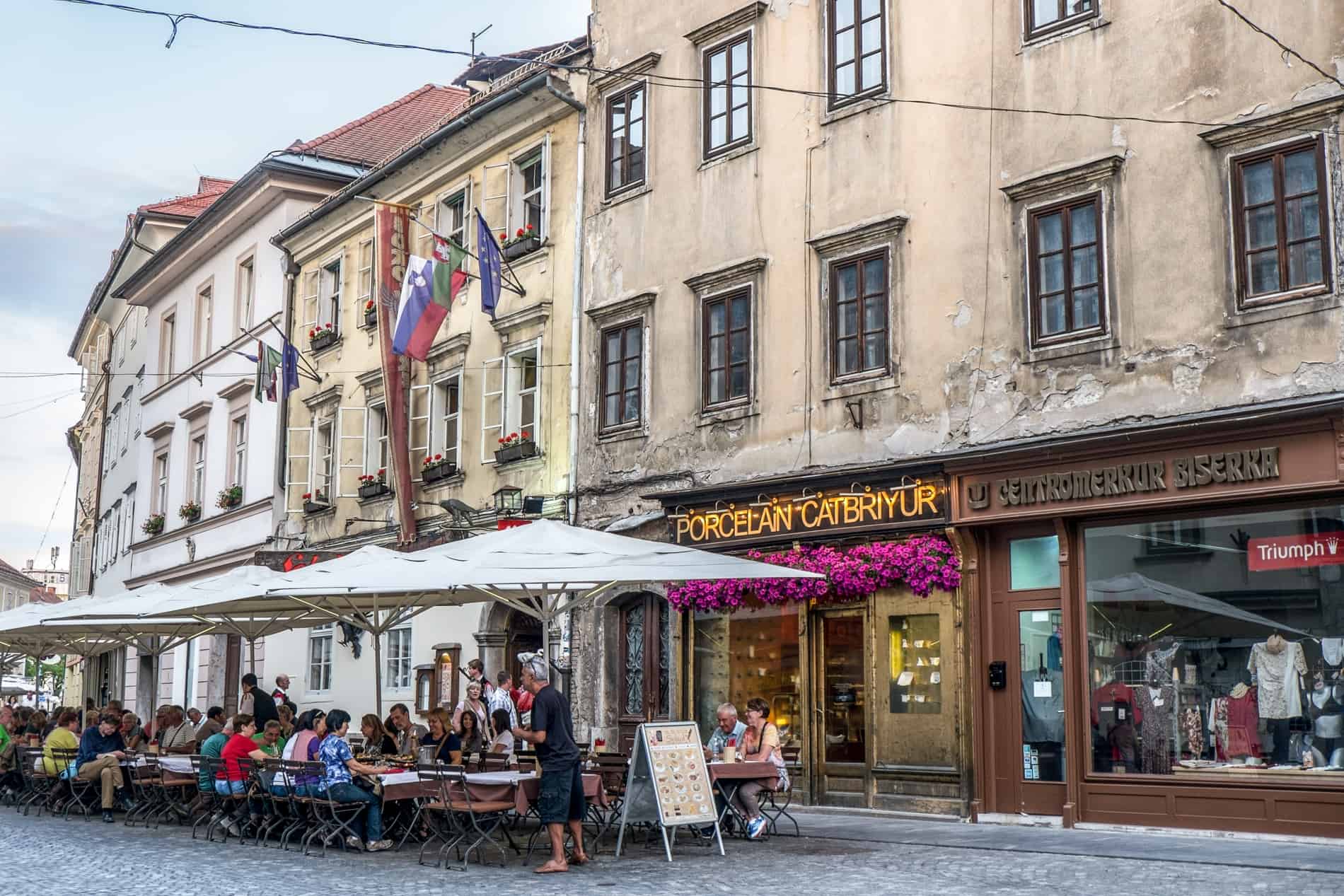 Al freso dining in Ljubljana Old Town, Slovenia.