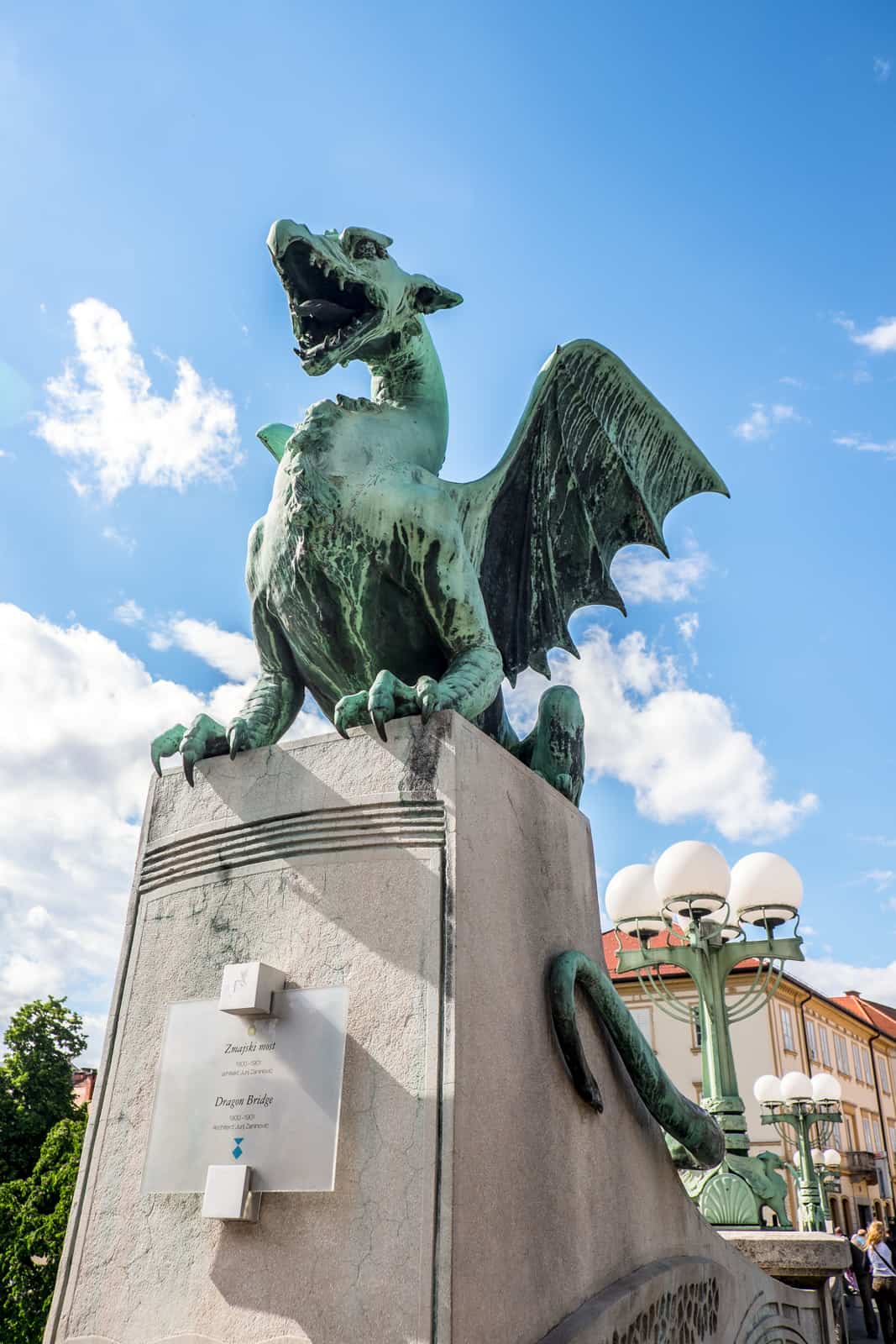 One of Ljubljana's attractions is the famous green dragon on a column of The Dragon’s Bridge. 