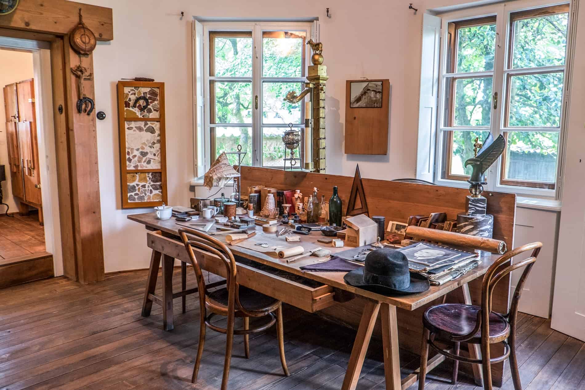 The study room inside Plecnik's house in Ljubljana, Slovenia